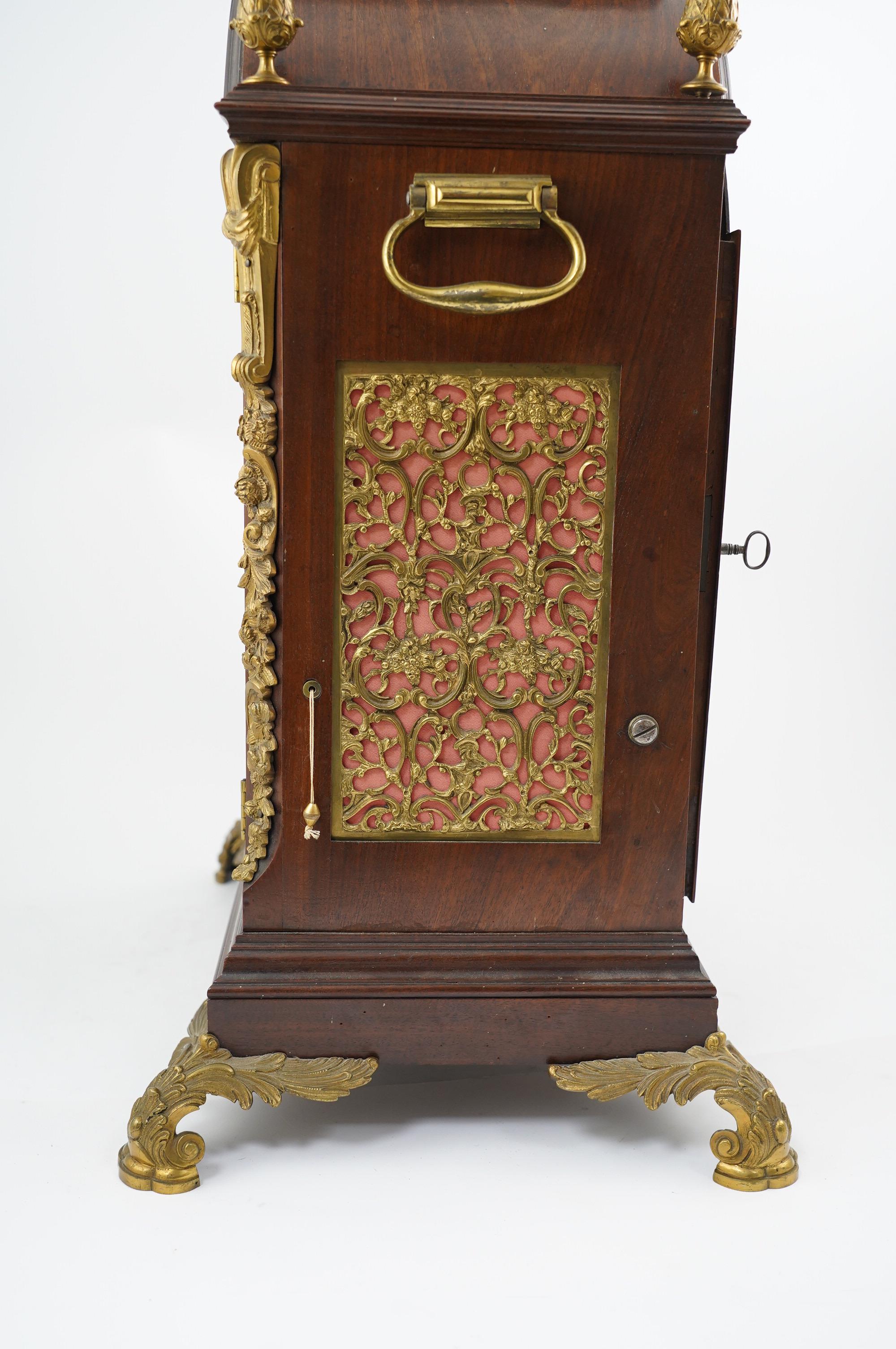 Lewin Levin of London, a patriotic George III brass mounted mahogany repeating six tune musical bracket clock